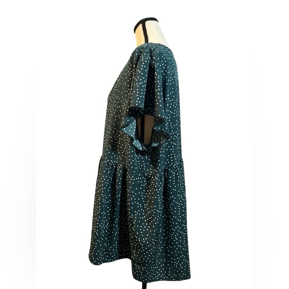 SHEIN Green and White Polka Dot Blouse - Picture 5 of 6